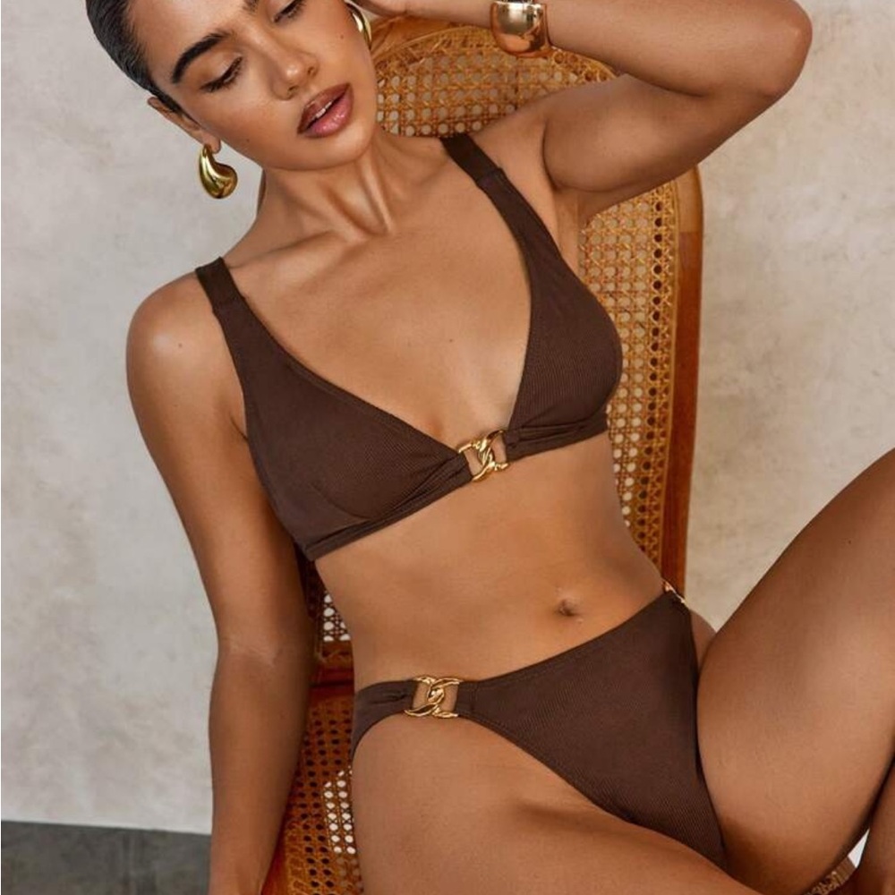 SHEIN Brown Bikini Set